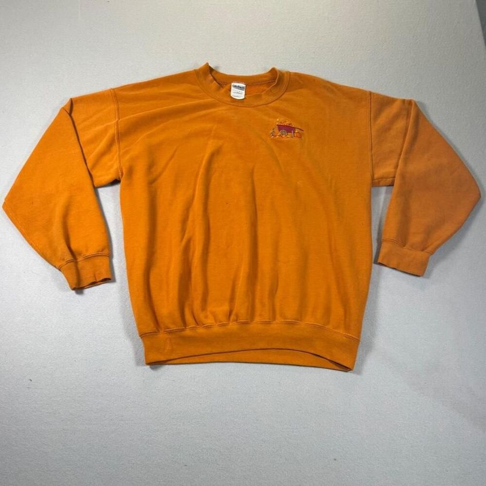 Gildan Men's Orange and Yellow Sweatshirt